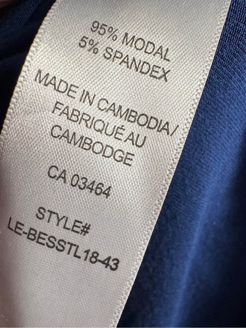 Ricki's High-Stretch Long-Sleeve Crewneck Top in Ocean Blue - Picture 5 of 5
